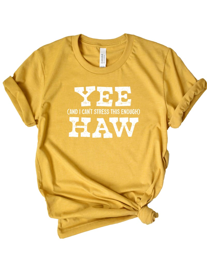 Front of a size 2XL Yee Haw Stress Short Sleeve Graphic Tee in Hue by Simply Sage Market. | dia_product_style_image_id:294549